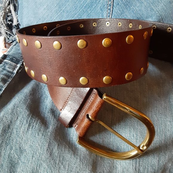 Linea Pelle Accessories - linea Pelle grommet wide waist belt